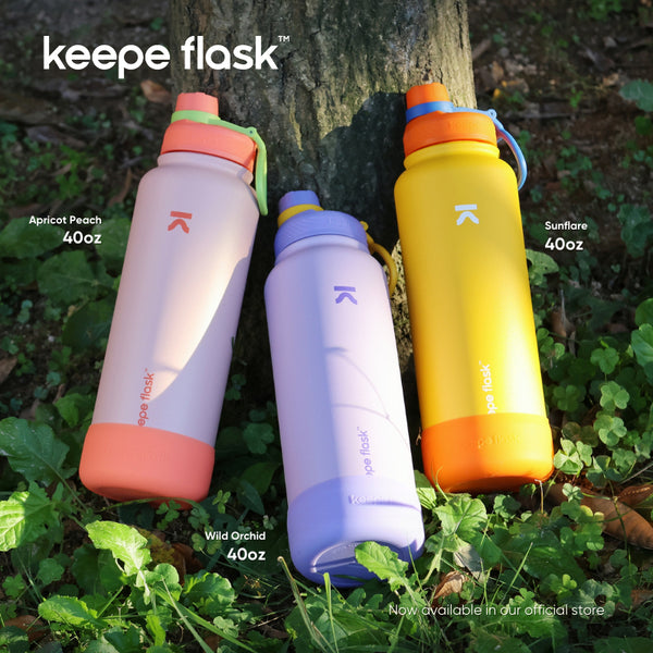 Keepe Flask Double-Wall Insulated Tumbler Hot and Cold Stainless Steel Bottle w/ Free Silicone Boot